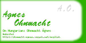 agnes ohnmacht business card